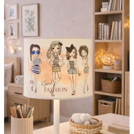 Lasten pöytälamppu GIRLS VIBES 1xE27/60W/230V halkaisija 18 cm tytöille