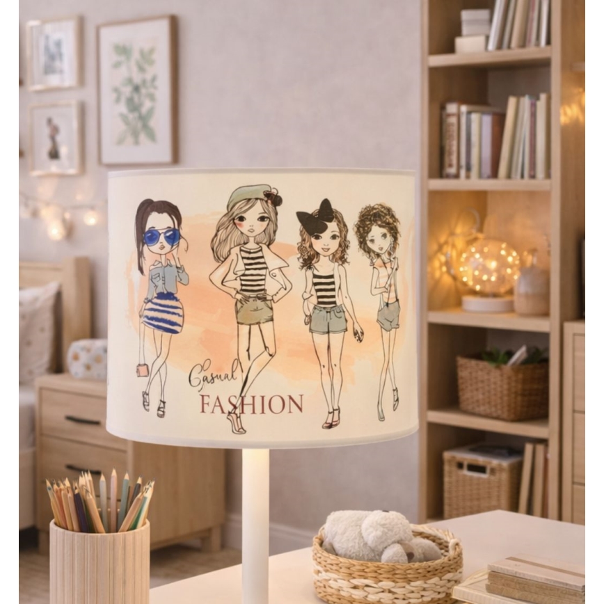 Lasten pöytälamppu GIRLS VIBES 1xE27/60W/230V halkaisija 18 cm tytöille