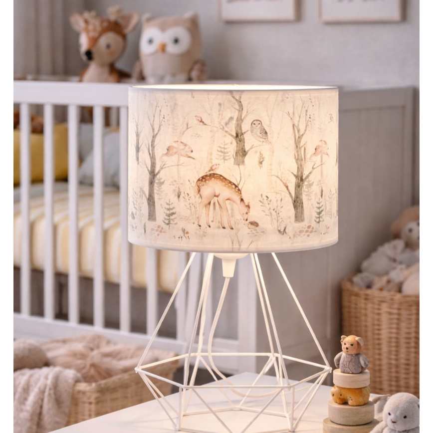 Lasten pöytälamppu KIDS ROOM 1xE27/60W/230V, halkaisija 18 cm, eläinaiheinen