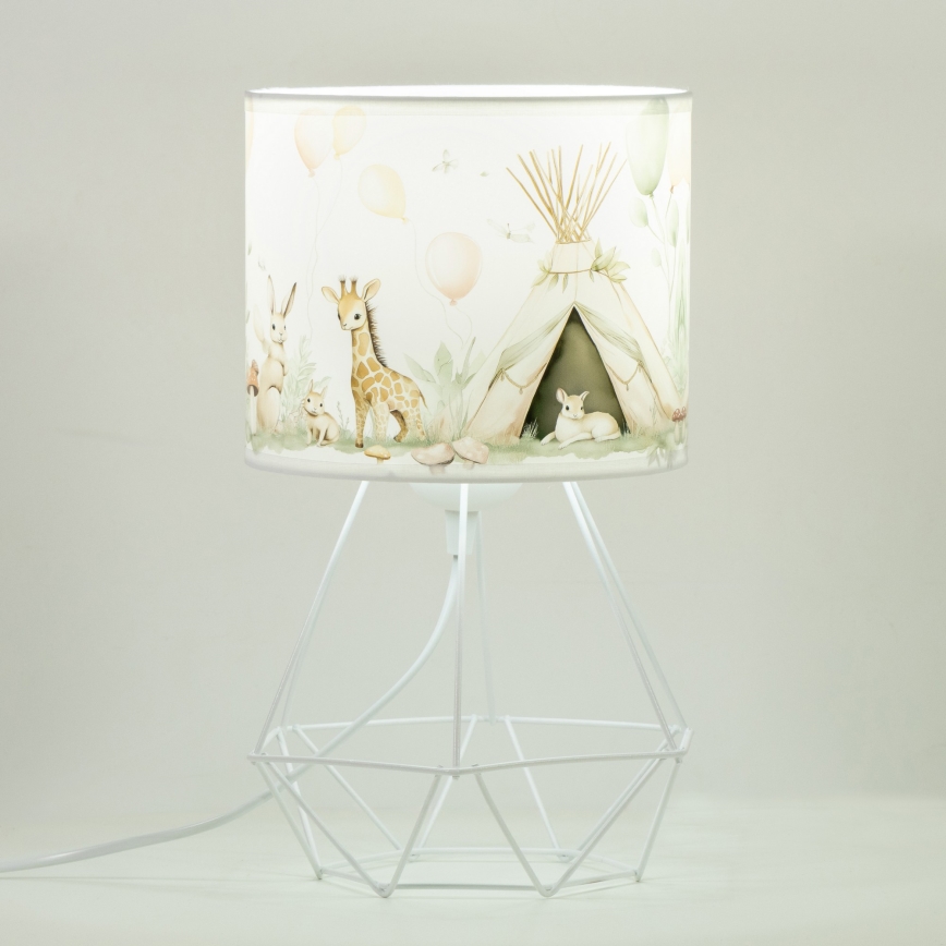 Lasten pöytälamppu KIDS ROOM 1xE27/60W/230V halkaisija 18 cm, eläinaiheinen
