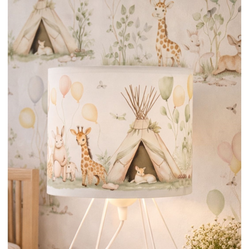 Lasten pöytälamppu KIDS ROOM 1xE27/60W/230V halkaisija 18 cm, eläinaiheinen