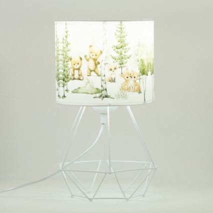 Lasten pöytälamppu KIDS ROOM 1xE27/60W/230V halkaisija 18 cm eläinaiheinen