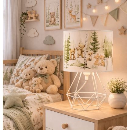 Lasten pöytälamppu KIDS ROOM 1xE27/60W/230V halkaisija 18 cm eläinaiheinen