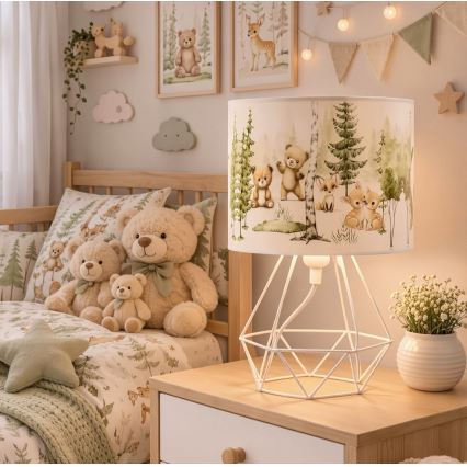 Lasten pöytälamppu KIDS ROOM 1xE27/60W/230V halkaisija 18 cm eläinaiheinen
