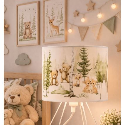 Lasten pöytälamppu KIDS ROOM 1xE27/60W/230V halkaisija 18 cm eläinaiheinen