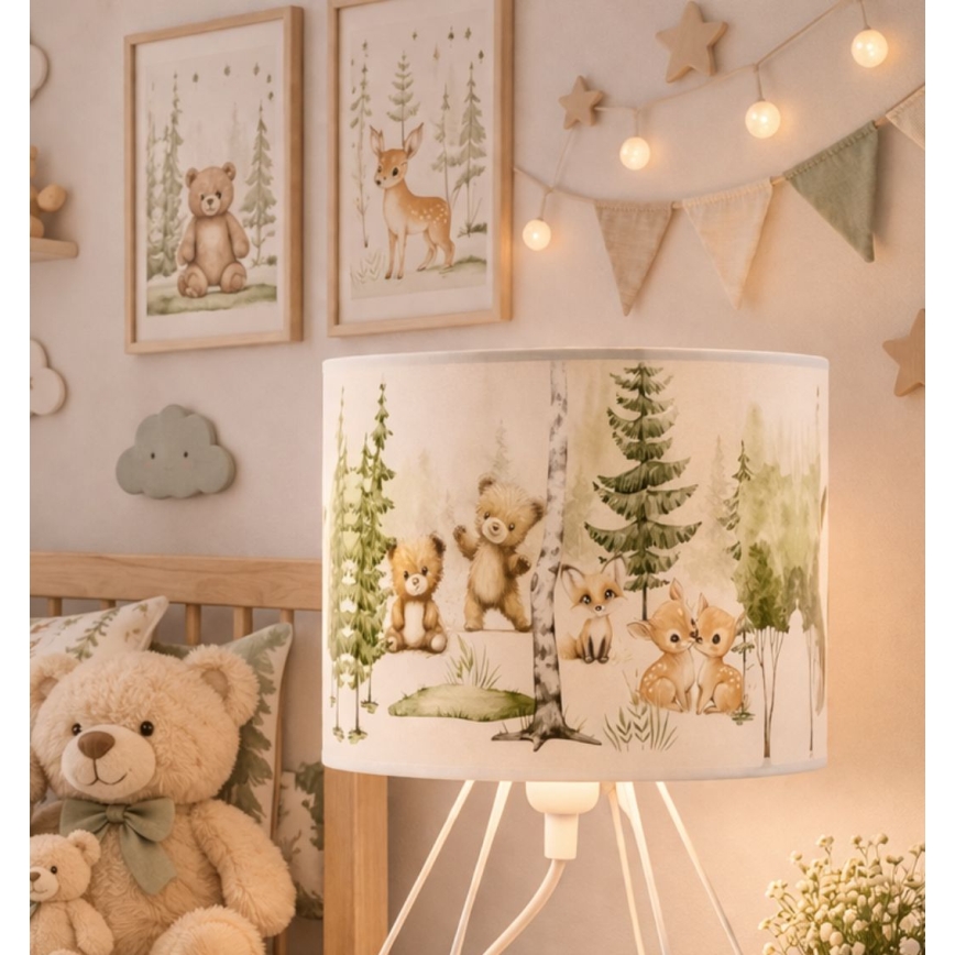 Lasten pöytälamppu KIDS ROOM 1xE27/60W/230V halkaisija 18 cm eläinaiheinen