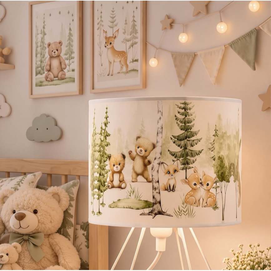Lasten pöytälamppu KIDS ROOM 1xE27/60W/230V halkaisija 18 cm eläinaiheinen