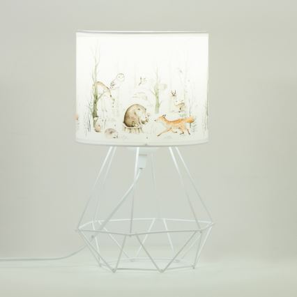 Lasten pöytälamppu KIDS ROOM 1xE27/60W/230V Ø 18 cm, eläinaiheinen