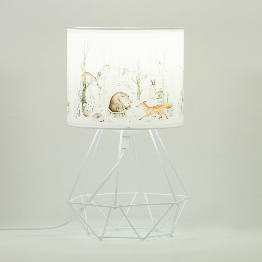 Lasten pöytälamppu KIDS ROOM 1xE27/60W/230V Ø 18 cm, eläinaiheinen