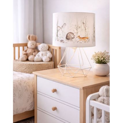 Lasten pöytälamppu KIDS ROOM 1xE27/60W/230V Ø 18 cm, eläinaiheinen