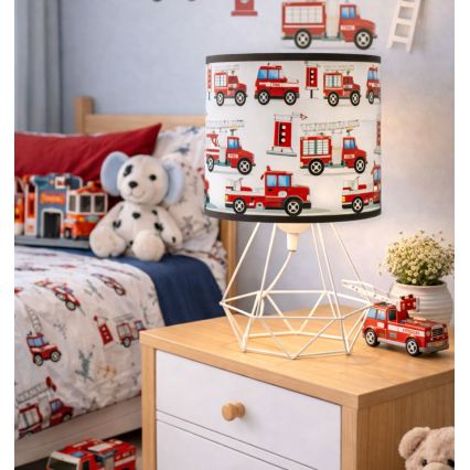 Lasten pöytälamppu KIDS ROOM 1xE27/60W/230V Ø 18 cm palomiesaiheinen