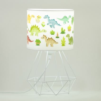 Lasten pöytävalaisin KIDS ROOM 1xE27/60W/230V halkaisija 18 cm dinosaurus