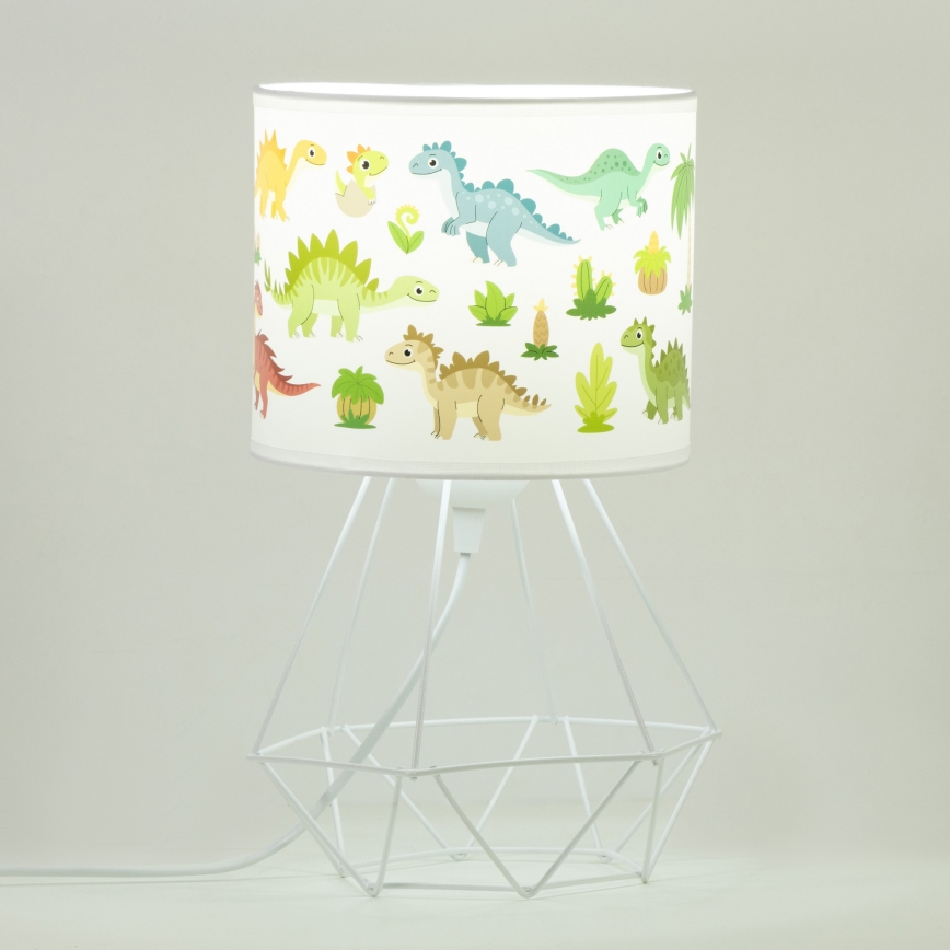 Lasten pöytävalaisin KIDS ROOM 1xE27/60W/230V halkaisija 18 cm dinosaurus