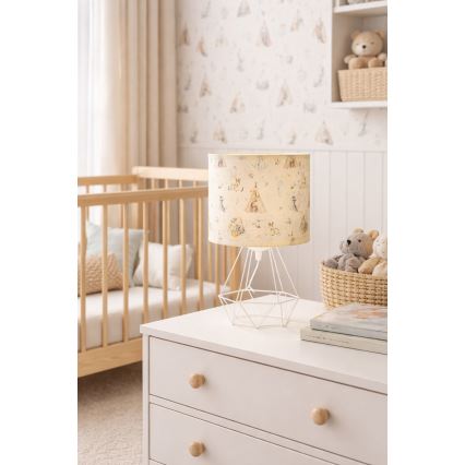Lasten pöytävalaisin KIDS ROOM 1xE27/60W/230V, halkaisija 18 cm, eläinaiheinen