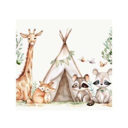 Lasten pöytävalaisin KIDS ROOM 1xE27/60W/230V, halkaisija 18 cm, eläinaiheinen