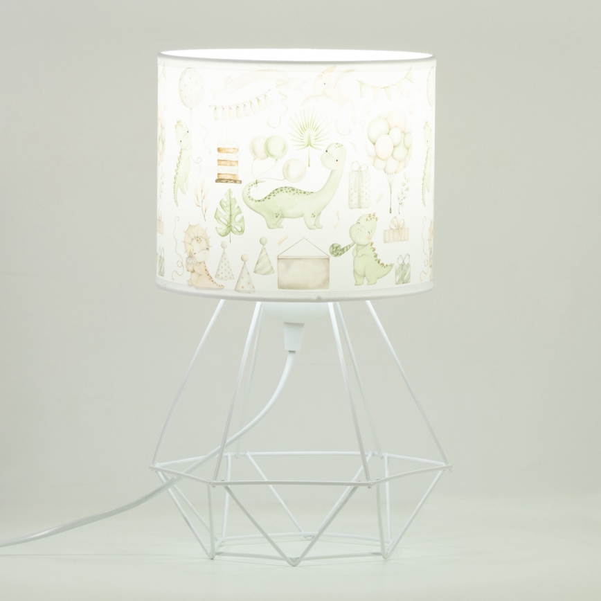 Lasten pöytävalaisin KIDS ROOM 1xE27/60W/230V Ø 18 cm dinosaurus