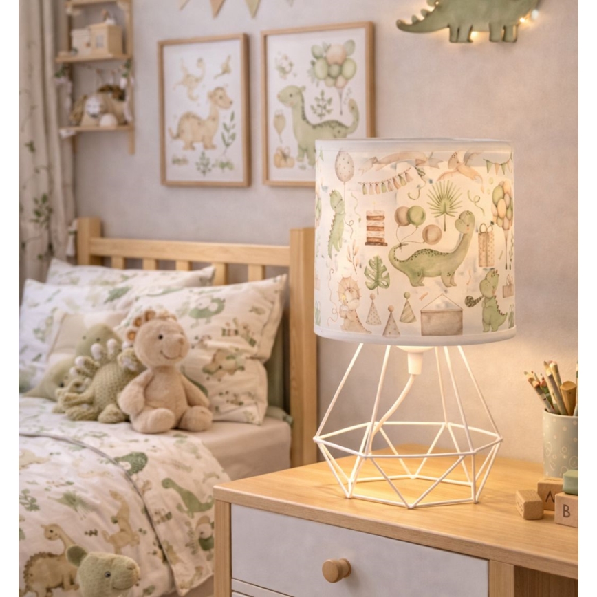 Lasten pöytävalaisin KIDS ROOM 1xE27/60W/230V Ø 18 cm dinosaurus