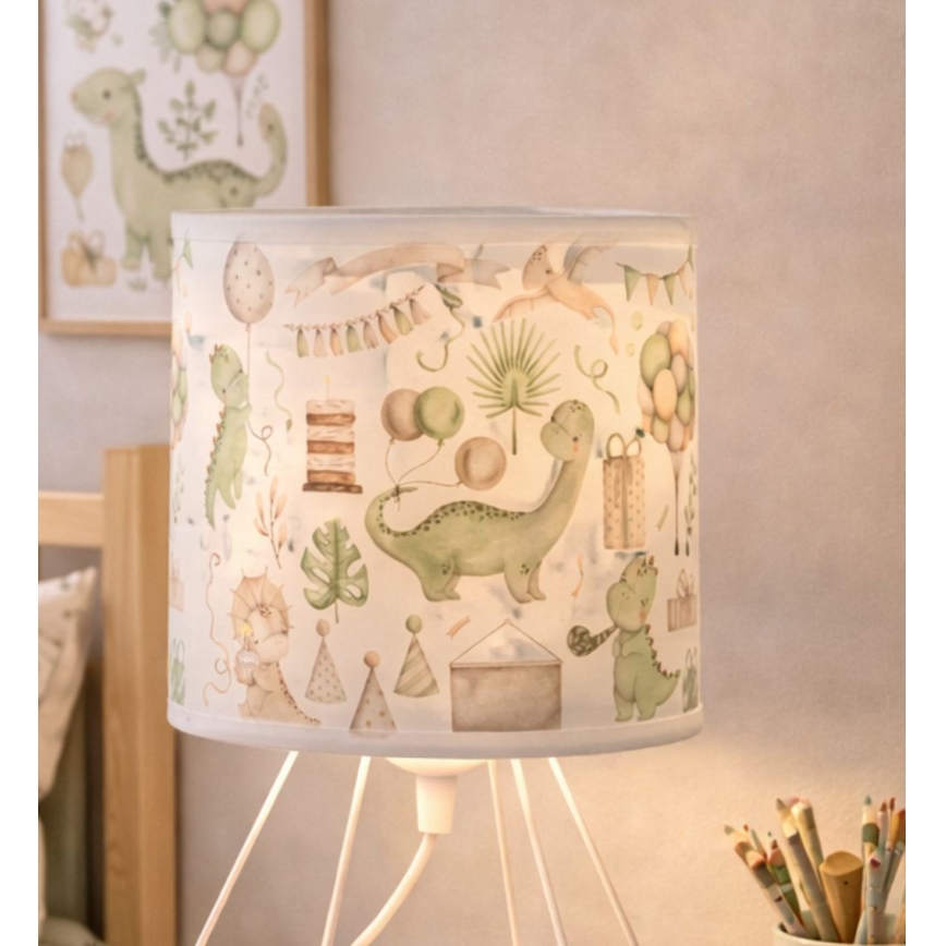Lasten pöytävalaisin KIDS ROOM 1xE27/60W/230V Ø 18 cm dinosaurus