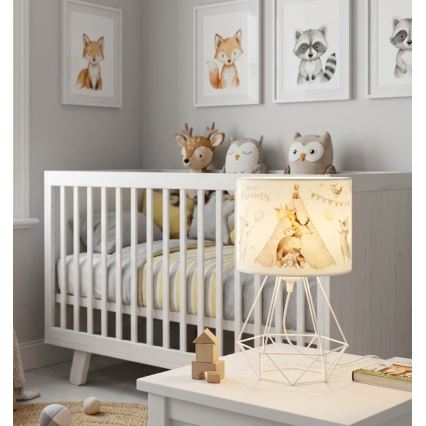 Lasten pöytävalaisin KIDS ROOM 1xE27/60W/230V Ø 18 cm, eläinaiheinen