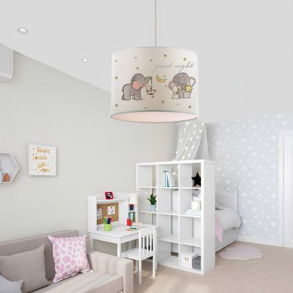 Lasten riippuvalaisin CANDY 1xE27/40W/230V valkoinen/beige