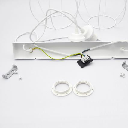 Lasten riipuskattokruunu johdossa STARS 2xE27/15W/230V sininen/valkoinen