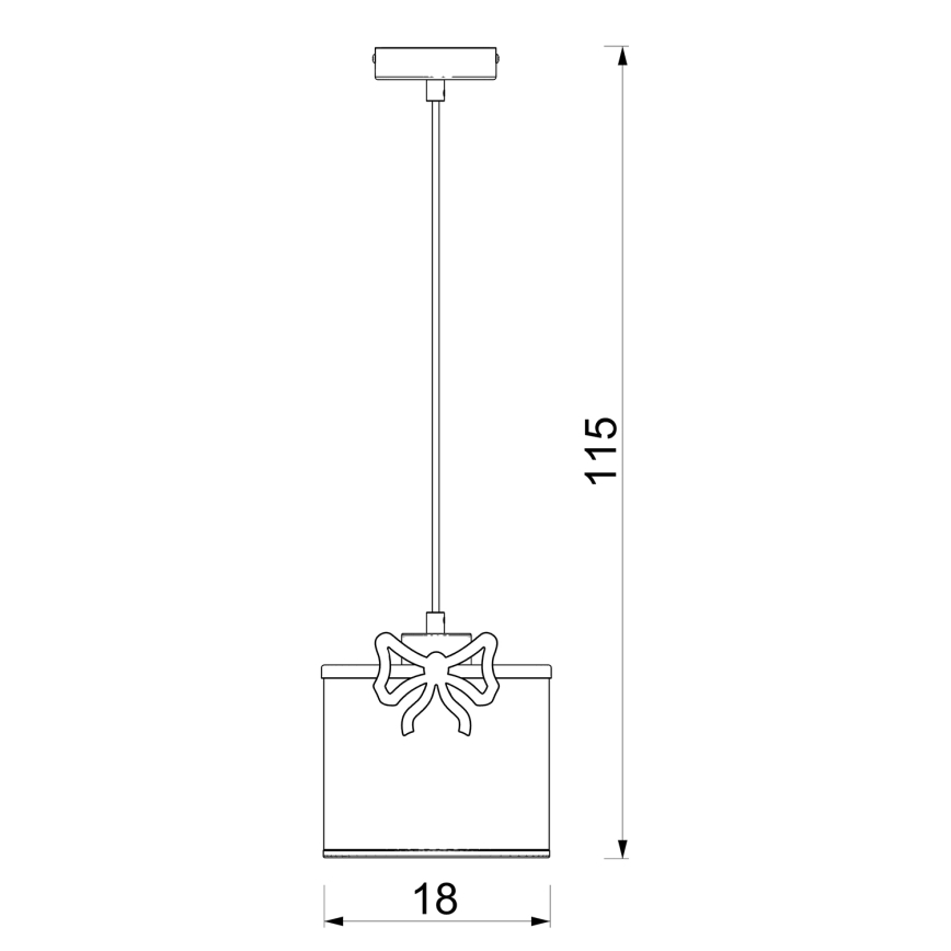 Lasten riipuskattokruunu johdossa SWEET 1xE27/15W/230V valkoinen/punainen/rusetti