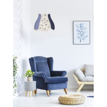 Lasten riipuskattokruunu narulla ZUZA 1xE27/60W/230V sininen