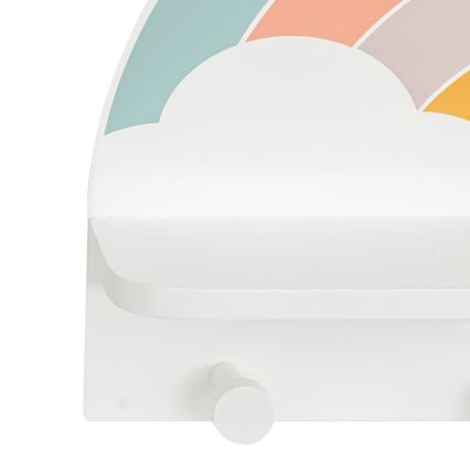 Lasten seinähylly ripustimilla sateenkaari/värikäs