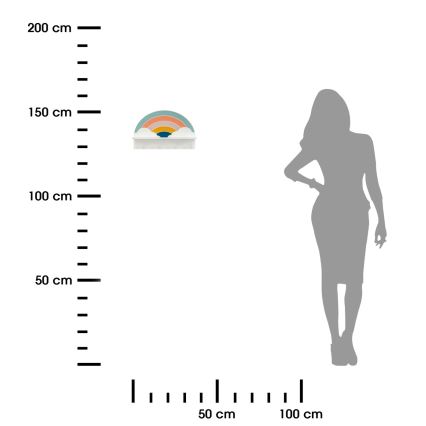 Lasten seinähylly ripustimilla sateenkaari/värikäs