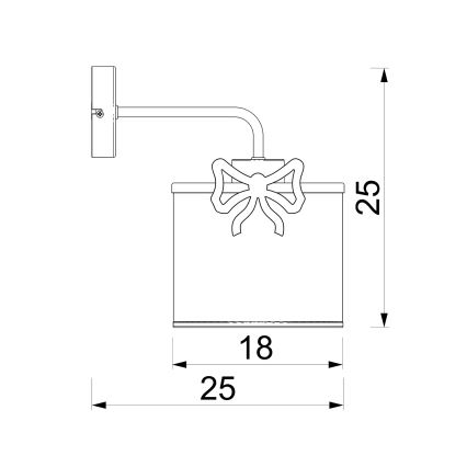 Lasten seinävalaisin SWEET 1xE27/15W/230V valkoinen/punainen/rusetti