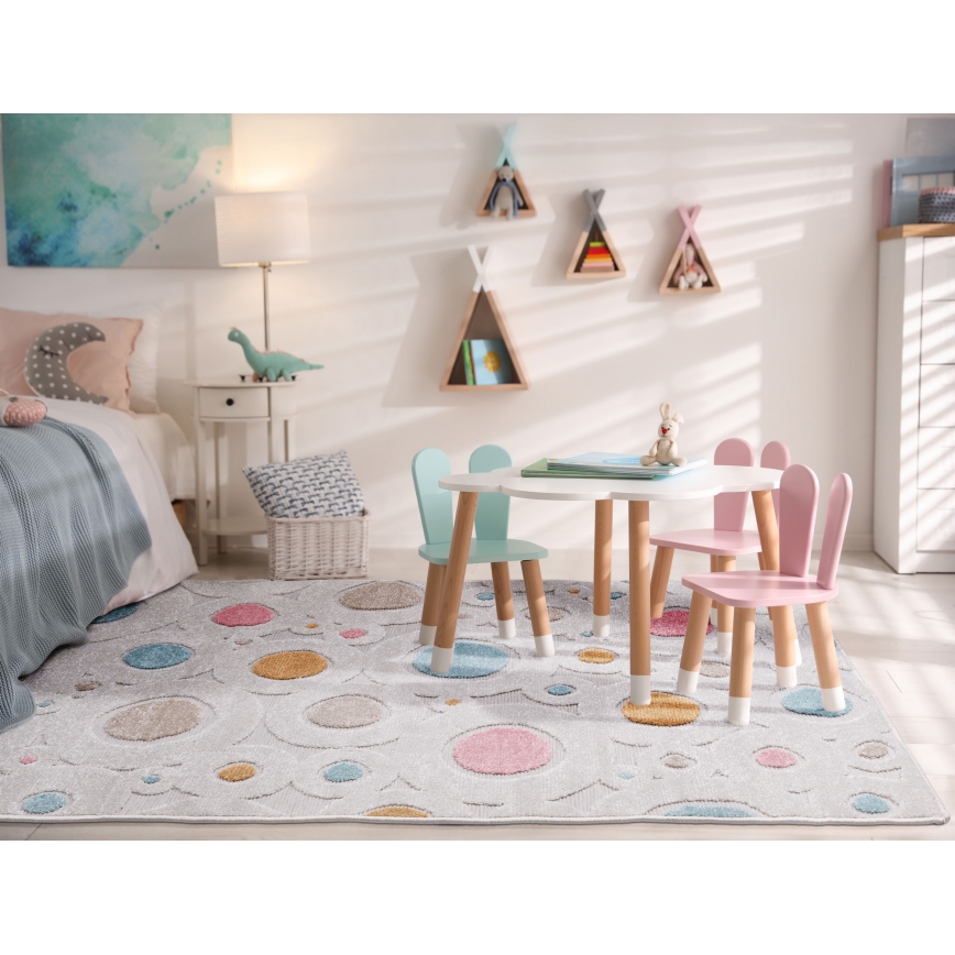 Lastenmatto PIAR 80x150 cm värikäs/pilkullinen