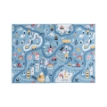 Lastenmatto STELLA STREETS 100x150 cm sininen/kaupunkikuosi