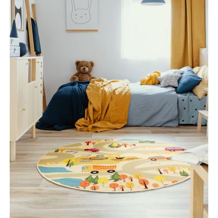 Lastenmatto STELLA STREETS 120 cm beige/kaupunki