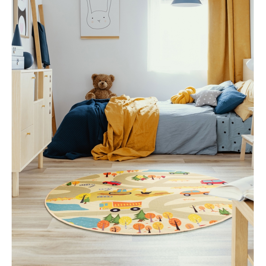 Lastenmatto STELLA STREETS 120 cm beige/kaupunki