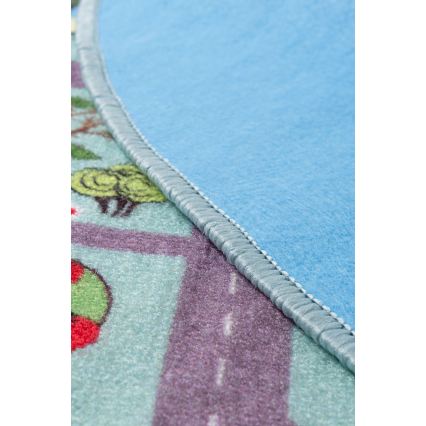 Lastenmatto STELLA STREETS 120 cm turkoosi/kaupunki