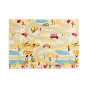 Lastenmatto STELLA STREETS 80x100 cm beige/kaupunki