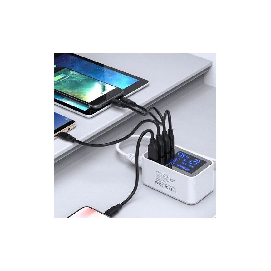 Latausasema 3xUSB A + 1xUSB C