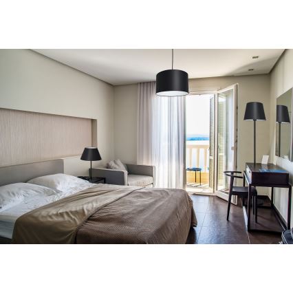 Lattialamppu ARDEN 1xE27/60W/230V musta/valkoinen