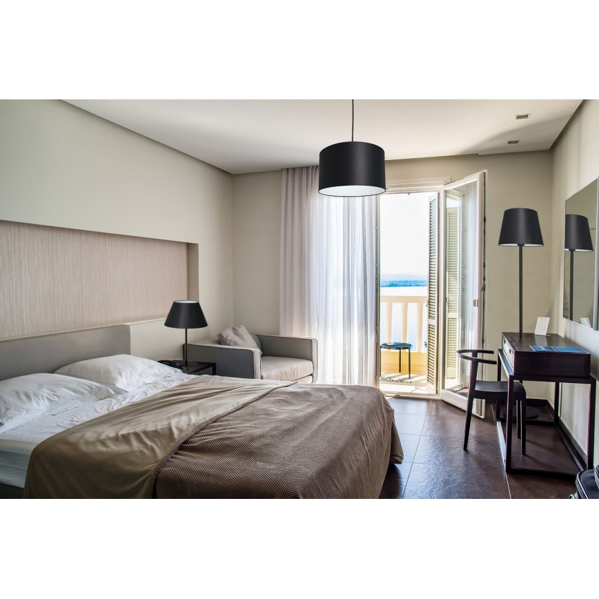 Lattialamppu ARDEN 1xE27/60W/230V musta/valkoinen