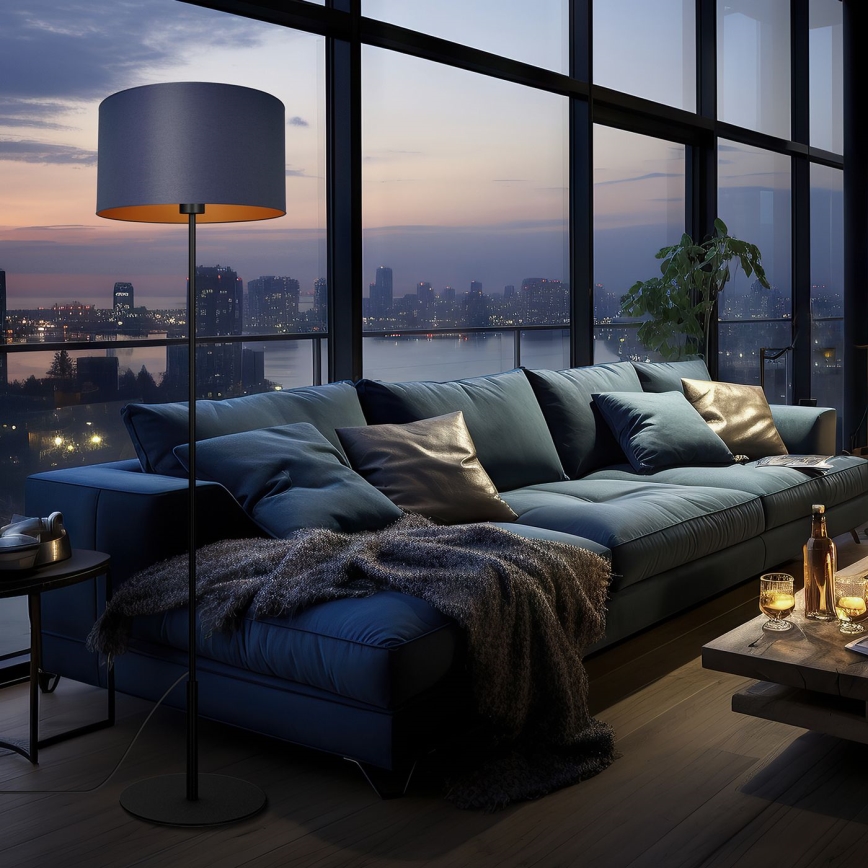 Lattialamppu ARDEN 1xE27/60W/230V violetti/kulta