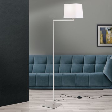 Lattialamppu CARLTON 1xE27/40W/230V valkoinen/mattakromi