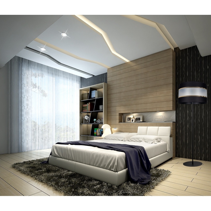 Lattialamppu CORAL 1xE27/60W/230V musta