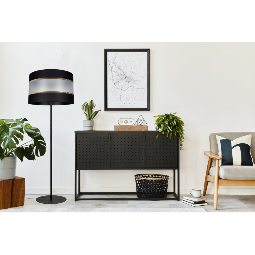 Lattialamppu CORAL 1xE27/60W/230V musta