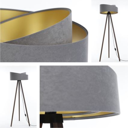 Lattialamppu GALAXY 1xE27/60W/230V harmaa/ruskea