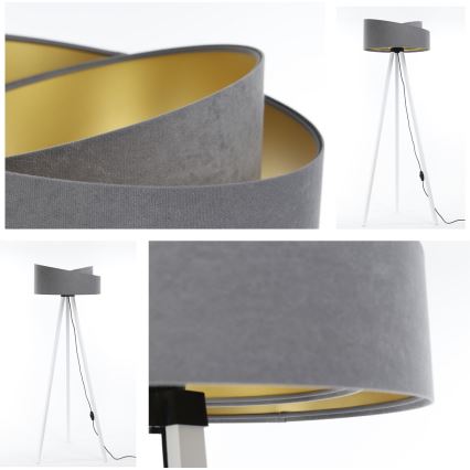 Lattialamppu GALAXY 1xE27/60W/230V harmaa/valkoinen