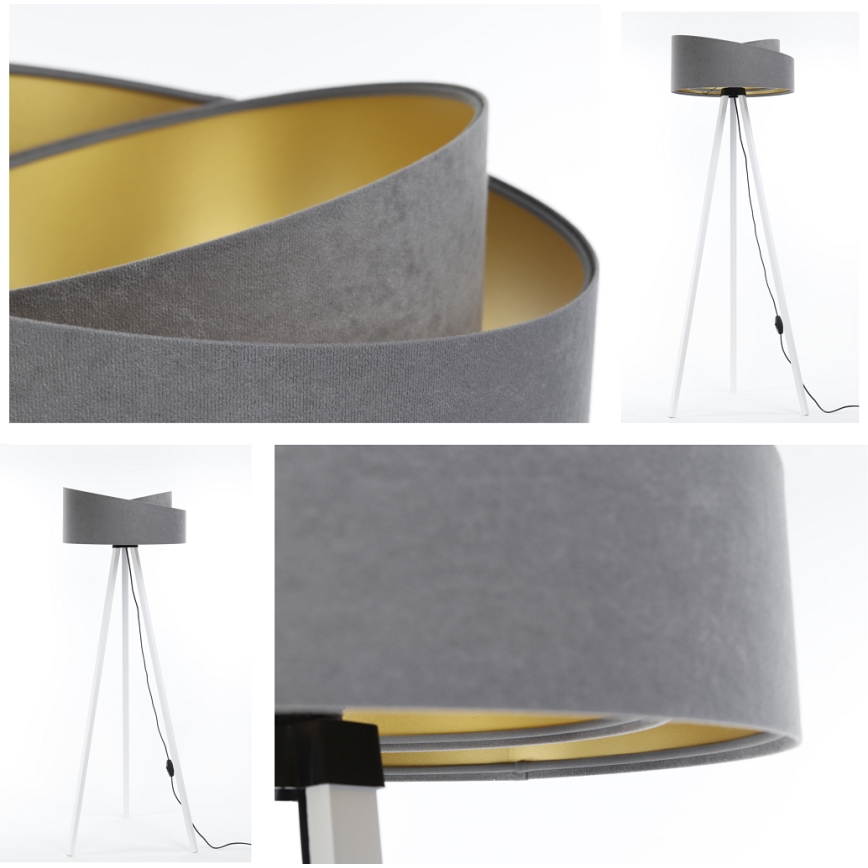 Lattialamppu GALAXY 1xE27/60W/230V harmaa/valkoinen