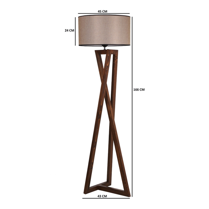 Lattialamppu MACKA 1xE27/60W/230V beige/ruskea