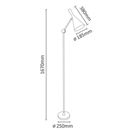 Lattialamppu MODERN 1xE27/20W/230V musta