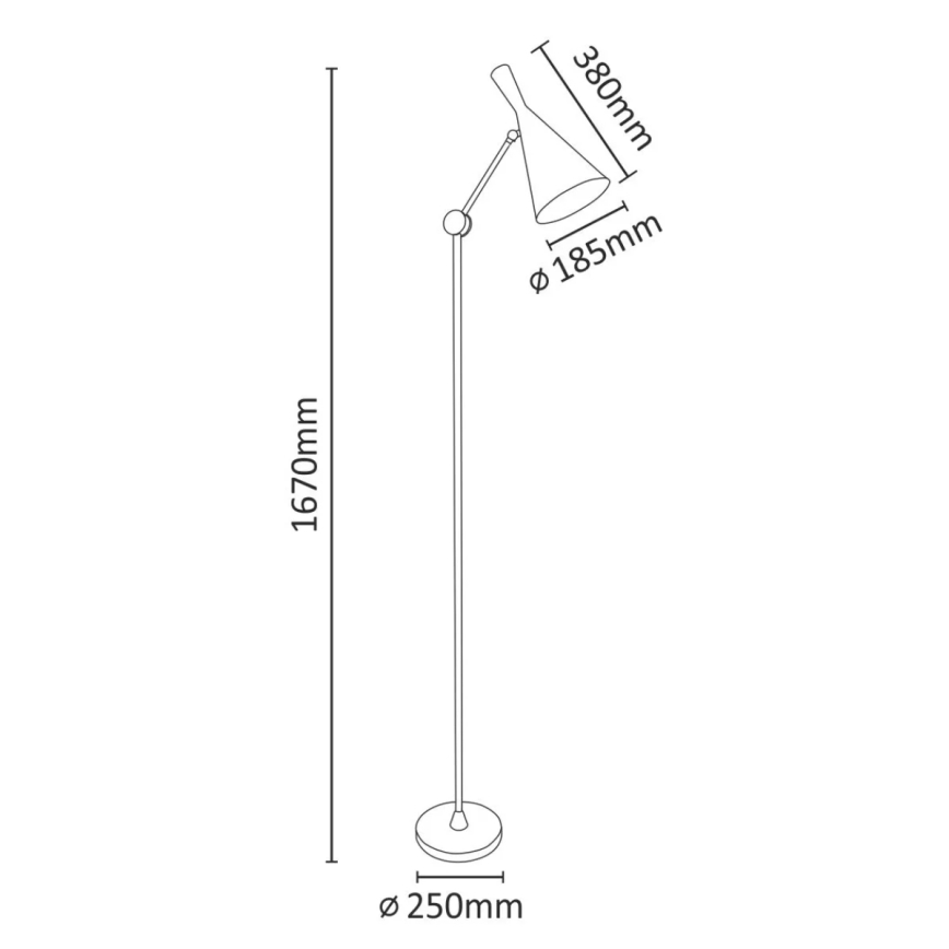 Lattialamppu MODERN 1xE27/20W/230V musta