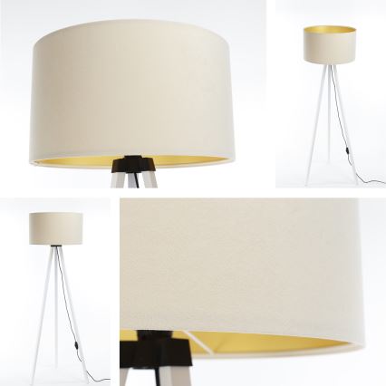 Lattialamppu STANDART 1xE27/60W/230V kermainen/valkoinen